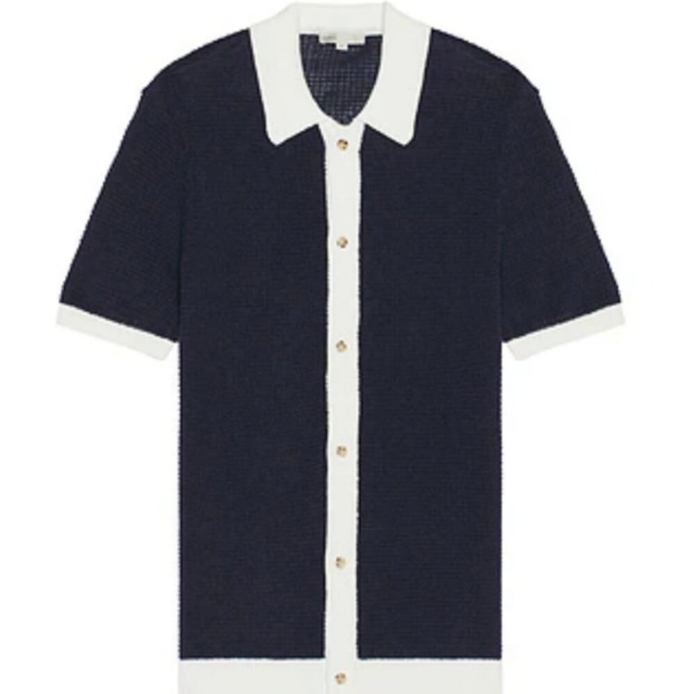 Onia Linen Short Sleeve Men's Size XL Button Up Sweater